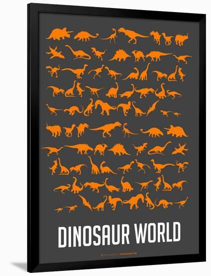 Dinosaur Poster Orange-NaxArt-Framed Art Print