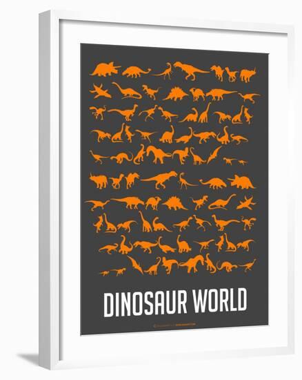 Dinosaur Poster Orange-NaxArt-Framed Art Print