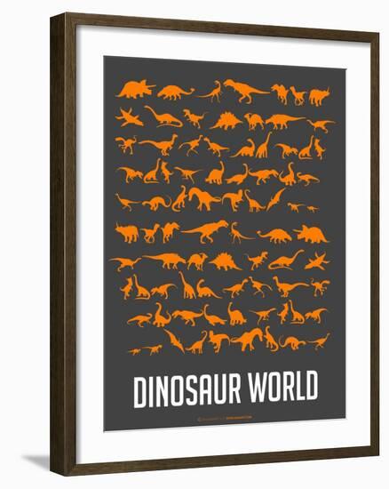 Dinosaur Poster Orange-NaxArt-Framed Art Print