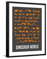 Dinosaur Poster Orange-NaxArt-Framed Art Print