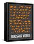Dinosaur Poster Orange-NaxArt-Framed Stretched Canvas