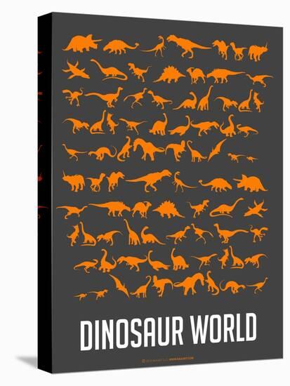 Dinosaur Poster Orange-NaxArt-Stretched Canvas