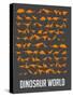 Dinosaur Poster Orange-NaxArt-Stretched Canvas