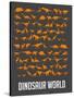 Dinosaur Poster Orange-NaxArt-Stretched Canvas