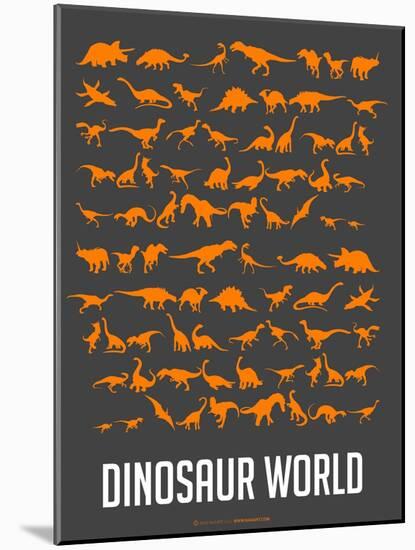 Dinosaur Poster Orange-NaxArt-Mounted Art Print