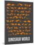 Dinosaur Poster Orange-NaxArt-Mounted Art Print