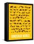 Dinosaur Poster Yellow-NaxArt-Framed Stretched Canvas