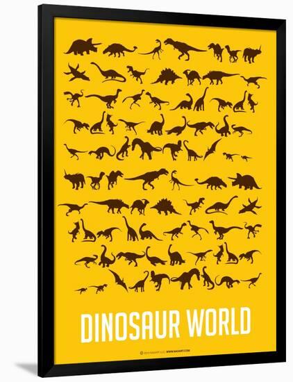 Dinosaur Poster Yellow-NaxArt-Framed Art Print