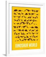 Dinosaur Poster Yellow-NaxArt-Framed Art Print