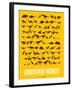 Dinosaur Poster Yellow-NaxArt-Framed Art Print