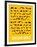 Dinosaur Poster Yellow-NaxArt-Framed Art Print