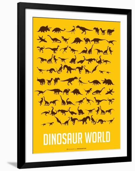 Dinosaur Poster Yellow-NaxArt-Framed Art Print