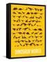 Dinosaur Poster Yellow-NaxArt-Framed Stretched Canvas