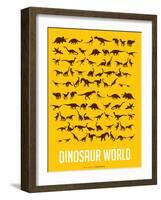 Dinosaur Poster Yellow-NaxArt-Framed Art Print