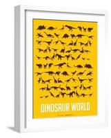 Dinosaur Poster Yellow-NaxArt-Framed Art Print