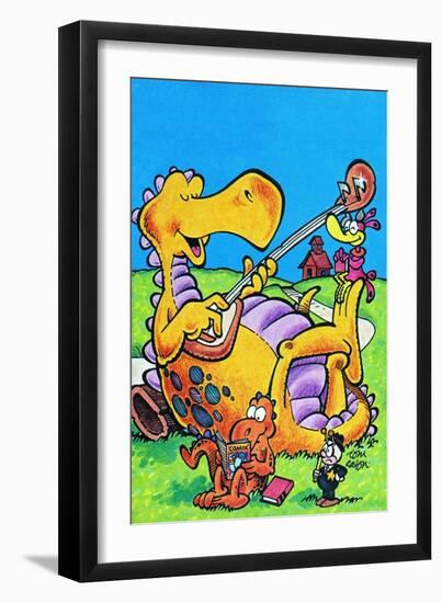 Dinosaur Serenade-Tom Eaton-Framed Premium Giclee Print