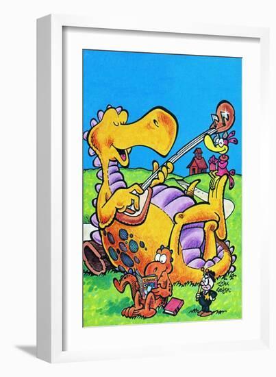 Dinosaur Serenade-Tom Eaton-Framed Giclee Print