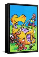 Dinosaur Serenade-Tom Eaton-Framed Stretched Canvas