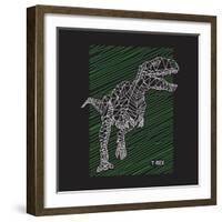 Dinosaur T Rex Illustration , Typography, T-Shirt Graphics, Vectors-Syquallo-Framed Art Print