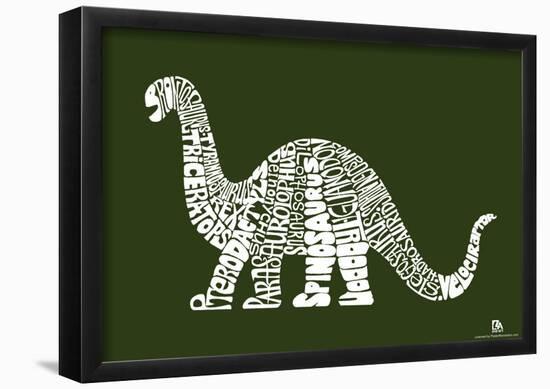 Dinosaur Types Text Poster-null-Framed Poster