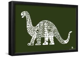 Dinosaur Types Text Poster-null-Framed Poster