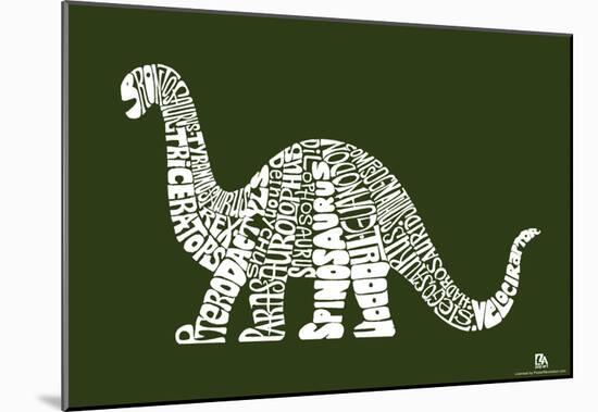 Dinosaur Types Text Poster-null-Mounted Poster