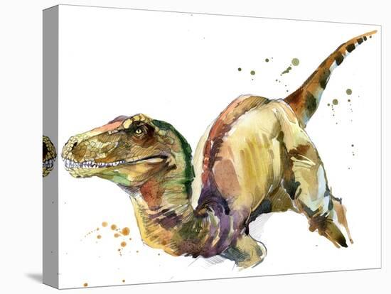 Dinosaur Watercolor Illustration.-Faenkova Elena-Stretched Canvas