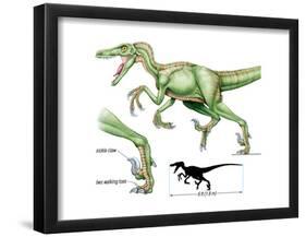 Dinosaur-Encyclopaedia Britannica-Framed Poster