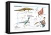 Dinosaur-Encyclopaedia Britannica-Framed Stretched Canvas