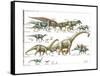 Dinosaur-Encyclopaedia Britannica-Framed Stretched Canvas