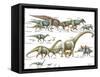 Dinosaur-Encyclopaedia Britannica-Framed Stretched Canvas