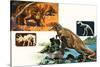 Dinosaurs and Skeletons. Stegasaurus and Tyranosaurus-null-Stretched Canvas