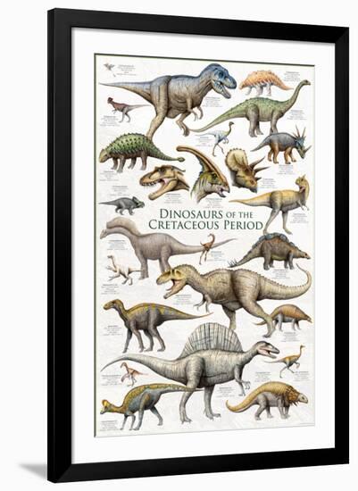 Dinosaurs, Cretaceous Period-null-Framed Premium Giclee Print