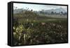 Dinosaurs Graze the Lush Delta Lands of North America 76-74 Million Years Ago-null-Framed Stretched Canvas