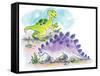 Dinosaurs - Humpty Dumpty-Amy Wummer-Framed Stretched Canvas