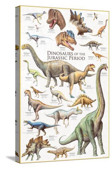 'Dinosaurs, Jurassic Period' Stretched Canvas Print | AllPosters.com