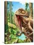 Dinosaurs Living in the Jungle Illustration-helena0105-Stretched Canvas