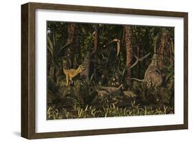 Dinosaurs of the Kayenta Formation of Arizona About 193 Million Years Ago-Stocktrek Images-Framed Art Print