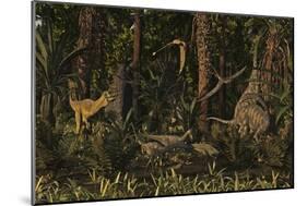 Dinosaurs of the Kayenta Formation of Arizona About 193 Million Years Ago-Stocktrek Images-Mounted Art Print