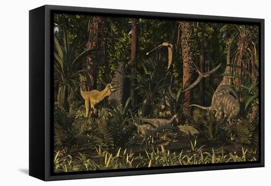 Dinosaurs of the Kayenta Formation of Arizona About 193 Million Years Ago-Stocktrek Images-Framed Stretched Canvas