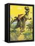 Dinosaurs-English School-Framed Stretched Canvas