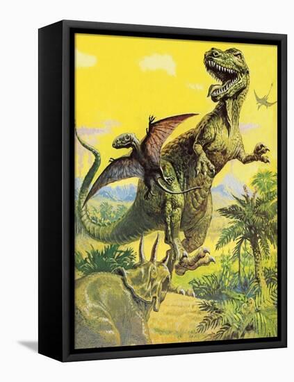 Dinosaurs-English School-Framed Stretched Canvas