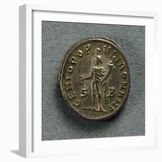 Diocletian Bronze Follis Depicting Genius of Roman People, 293-305 AD, Verso, Roman Coins-null-Framed Giclee Print