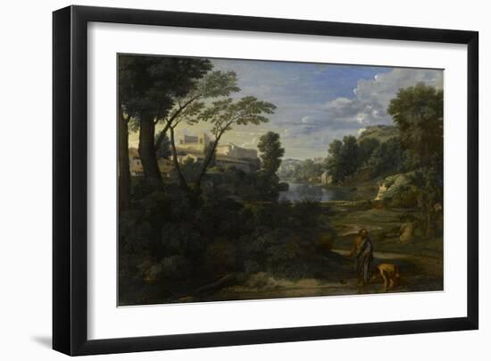 Diogène jetant son écuelle-Nicolas Poussin-Framed Giclee Print