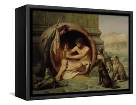 Diogenes, 1860-Jean Leon Gerome-Framed Stretched Canvas