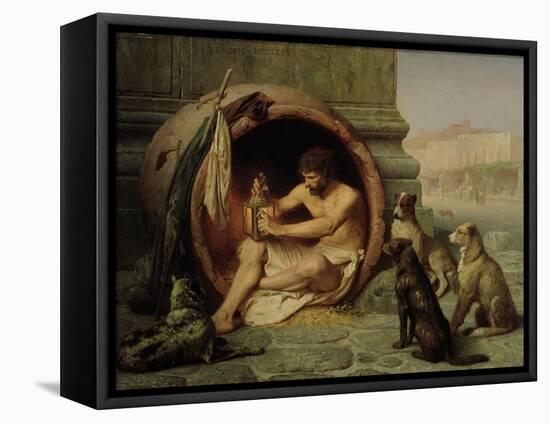 Diogenes, 1860-Jean Leon Gerome-Framed Stretched Canvas