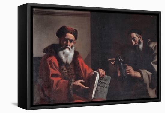 Diogenes and Plato, 1649-Mattia Preti-Framed Stretched Canvas