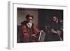 Diogenes and Plato, 1649-Mattia Preti-Framed Giclee Print