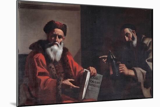 Diogenes and Plato, 1649-Mattia Preti-Mounted Giclee Print