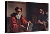 Diogenes And Plato-Mattia Preti-Stretched Canvas